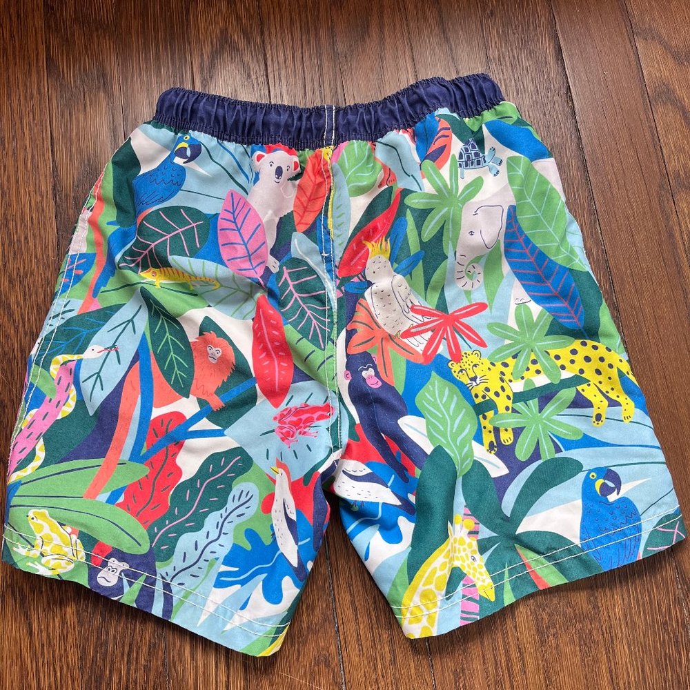 Boden Kids Bathing Suit Bottom "Woven Trunks - Multi-Jungle"